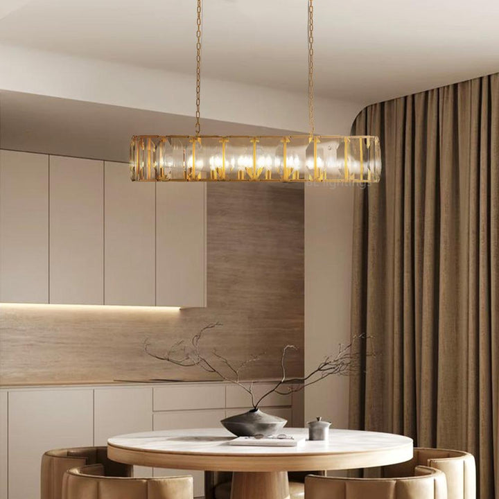 Harrington Crystal Rectangular Chandelier 54"