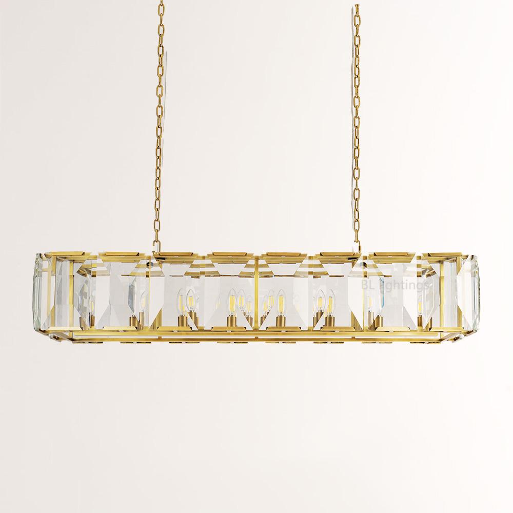 Harrington Crystal Rectangular Chandelier 54"