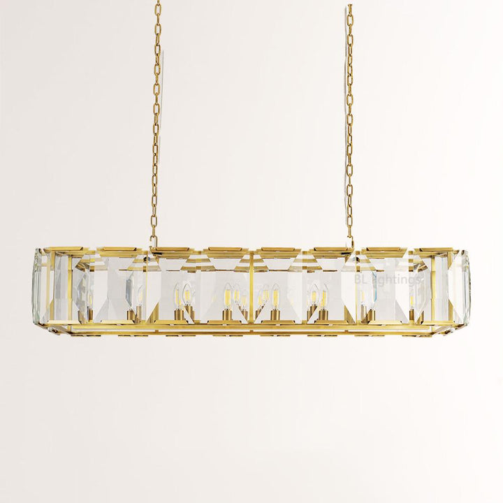 Harrington Crystal Rectangular Chandelier 54"