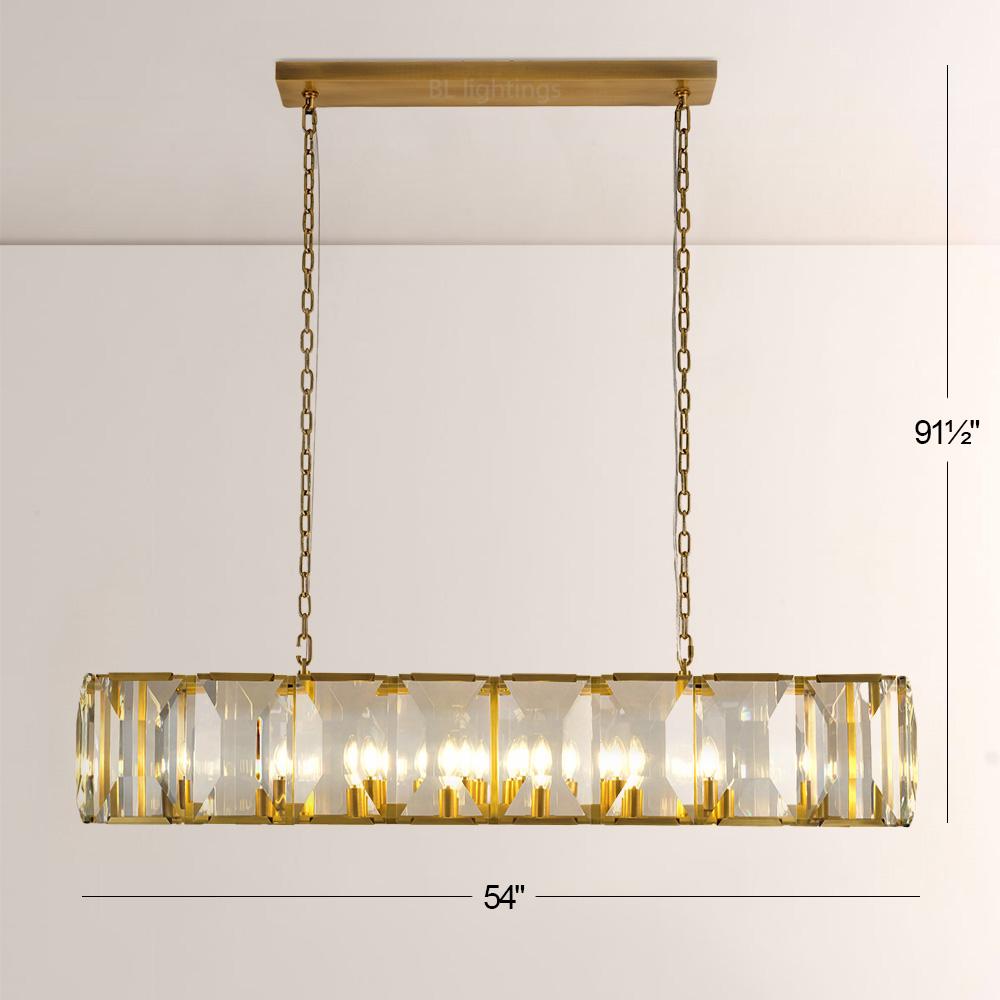 Harrington Crystal Rectangular Chandelier 54"