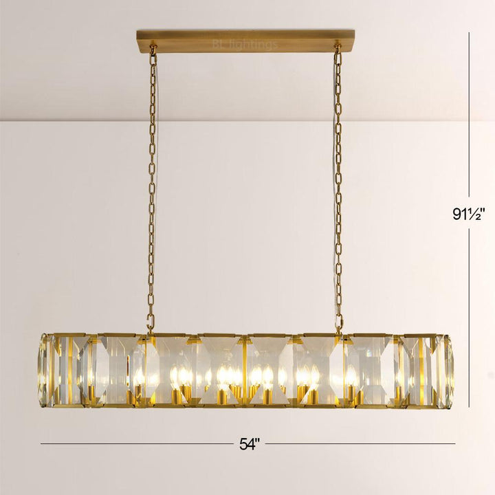 Harrington Crystal Rectangular Chandelier 54"