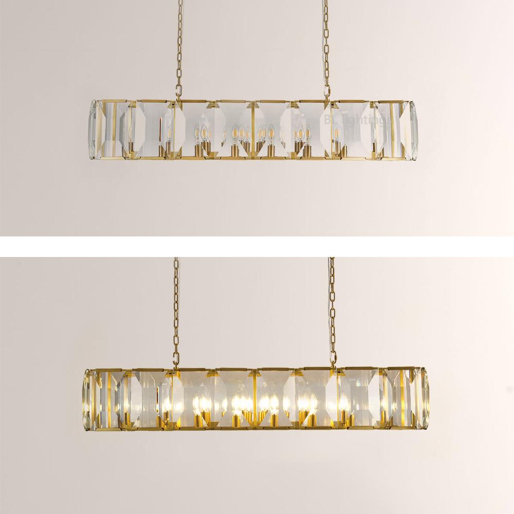 Harrington Crystal Rectangular Chandelier 54"