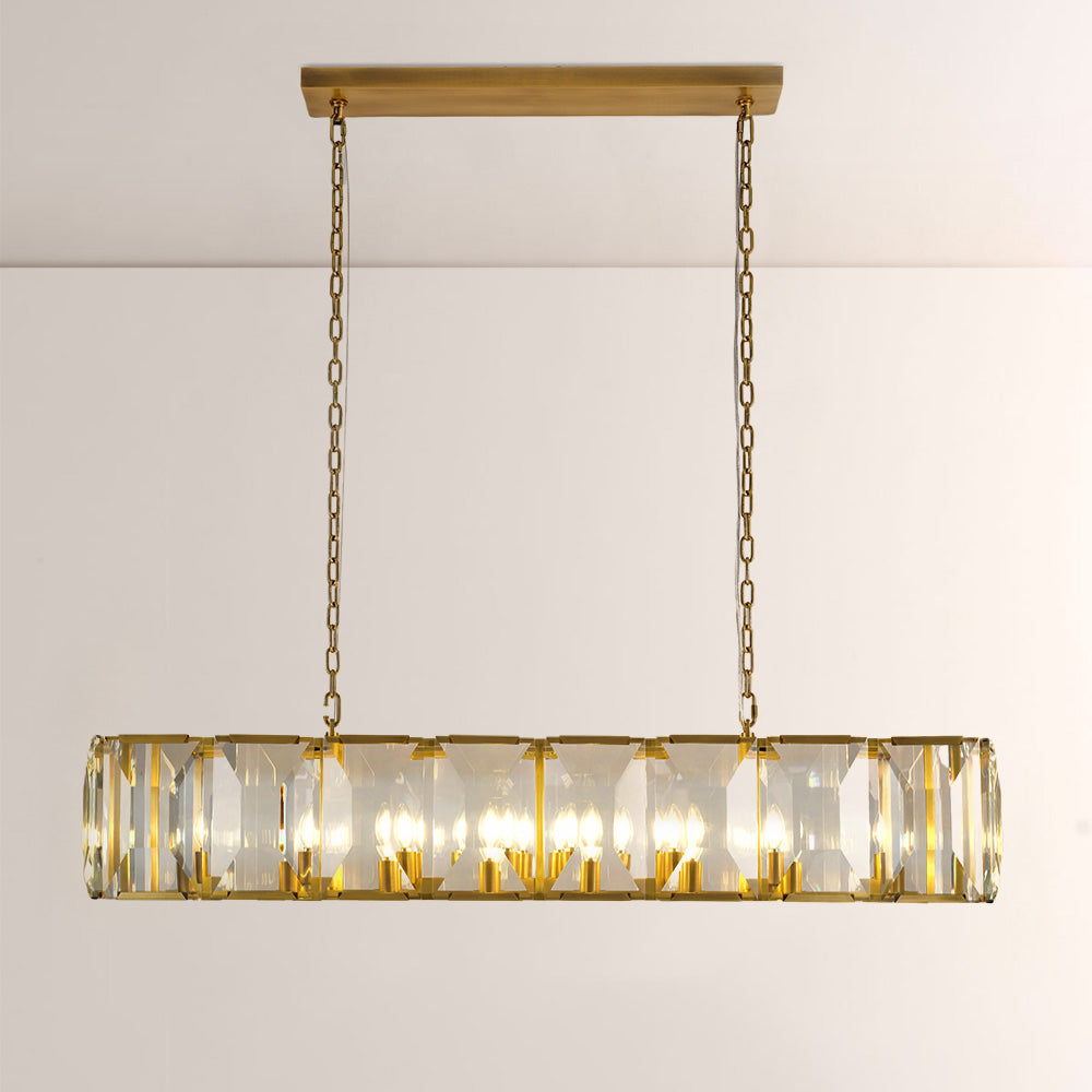 Harrington Crystal Rectangular Chandelier 62"