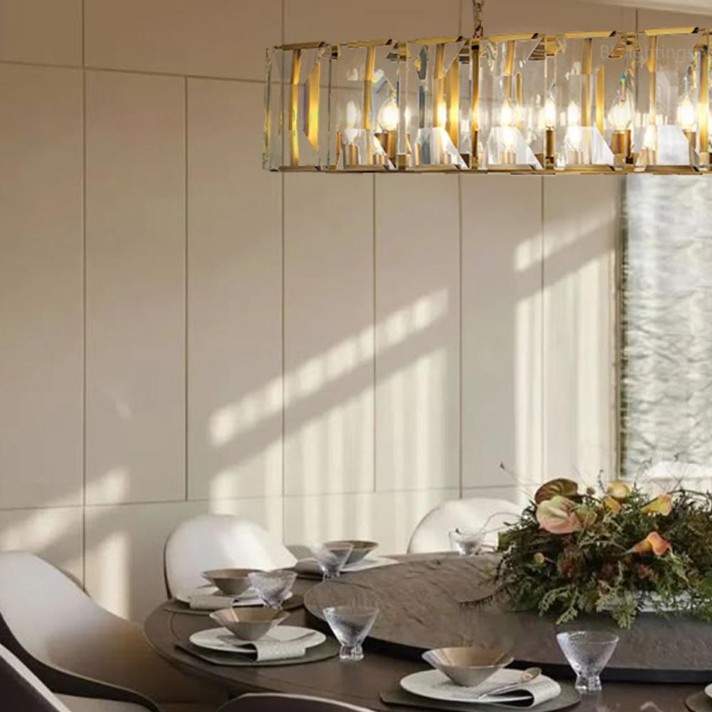 Harrington Crystal Rectangular Chandelier 62"