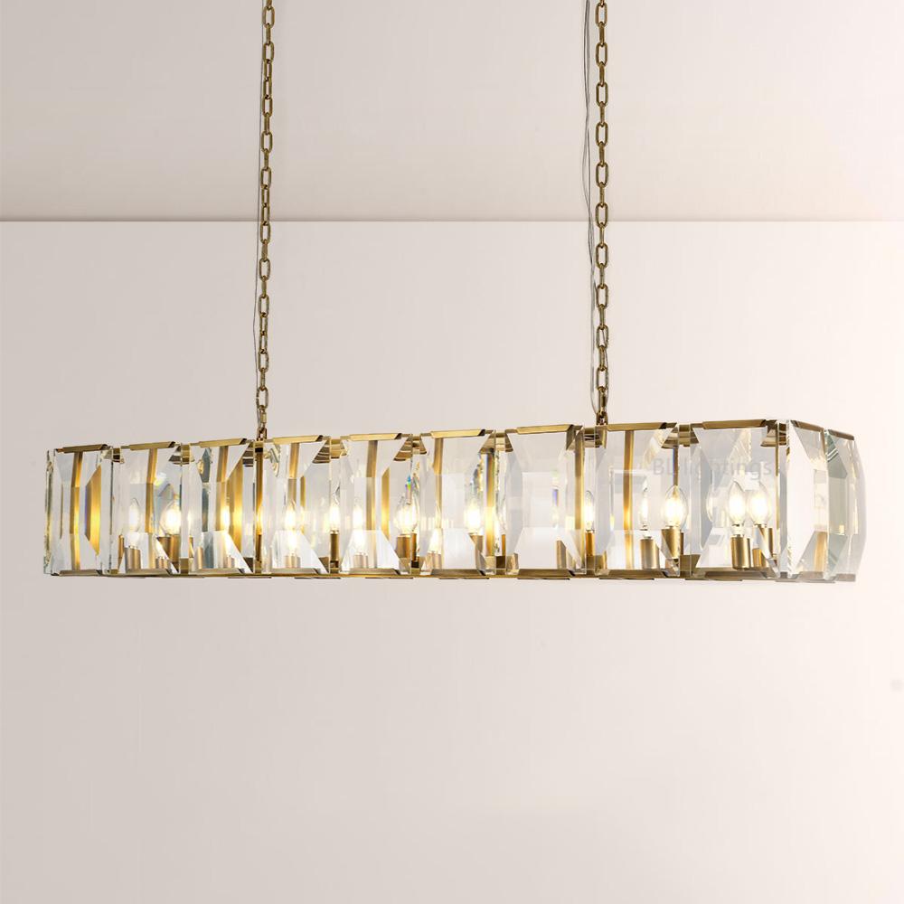 Harrington Crystal Rectangular Chandelier 62"
