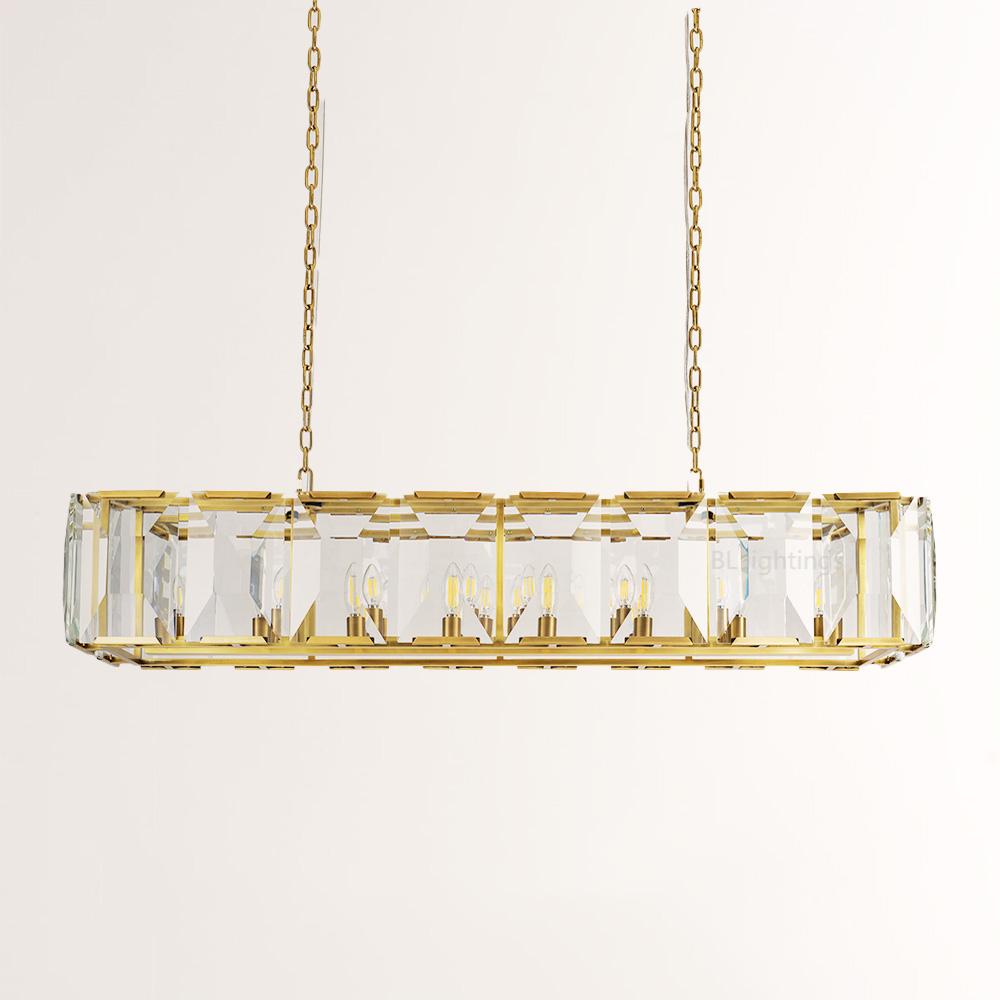 Harrington Crystal Rectangular Chandelier 62"