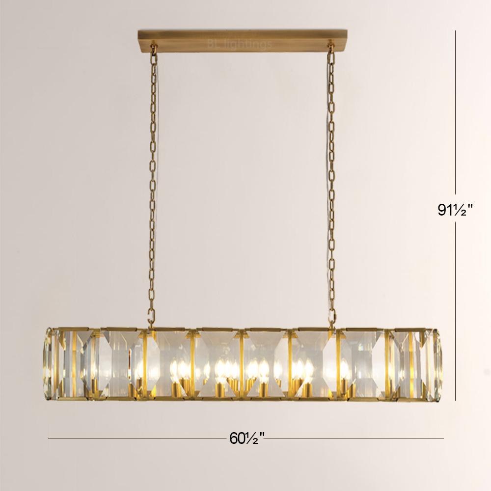 Harrington Crystal Rectangular Chandelier 62"