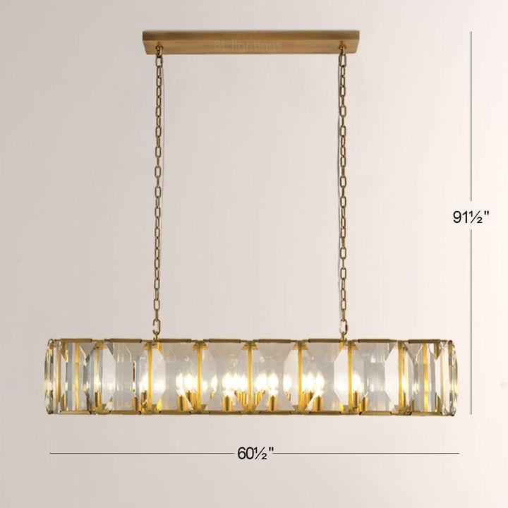 Harrington Crystal Rectangular Chandelier 62"