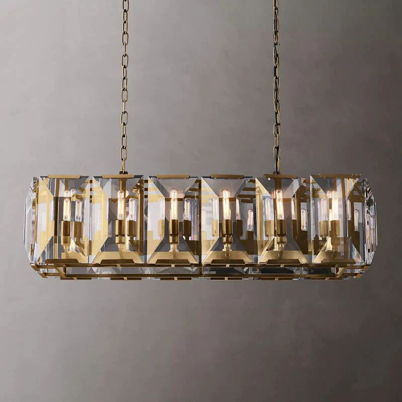 Paula Crystal Rectangular Dining Room Chandelier 42"