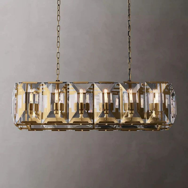 Paula Crystal Rectangular Dining Room Chandelier 42"