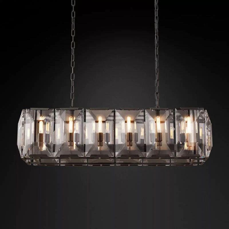 Paula Crystal Rectangular Dining Room Chandelier 42"
