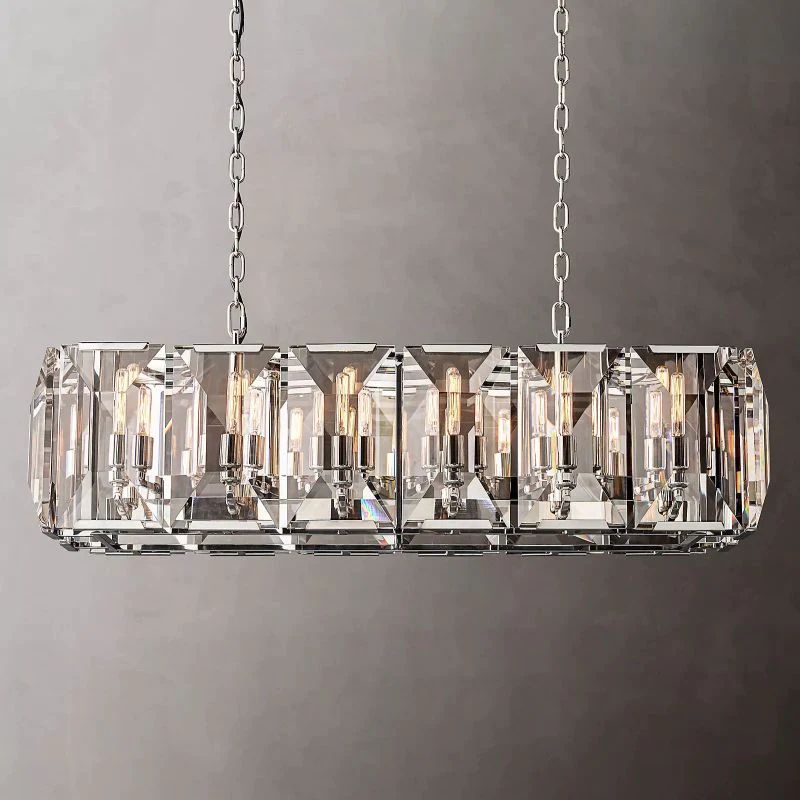 Paula Crystal Rectangular Dining Room Chandelier 42"