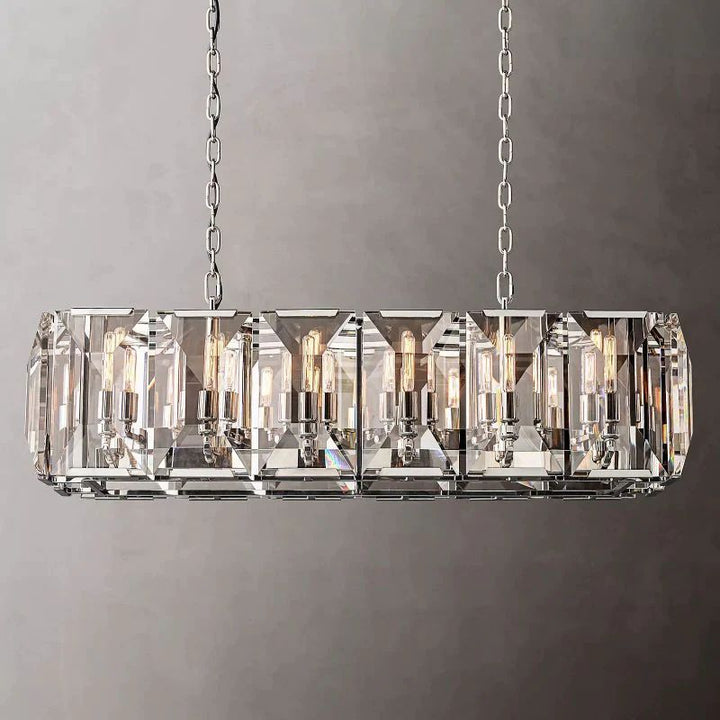 Paula Crystal Rectangular Dining Room Chandelier 42"