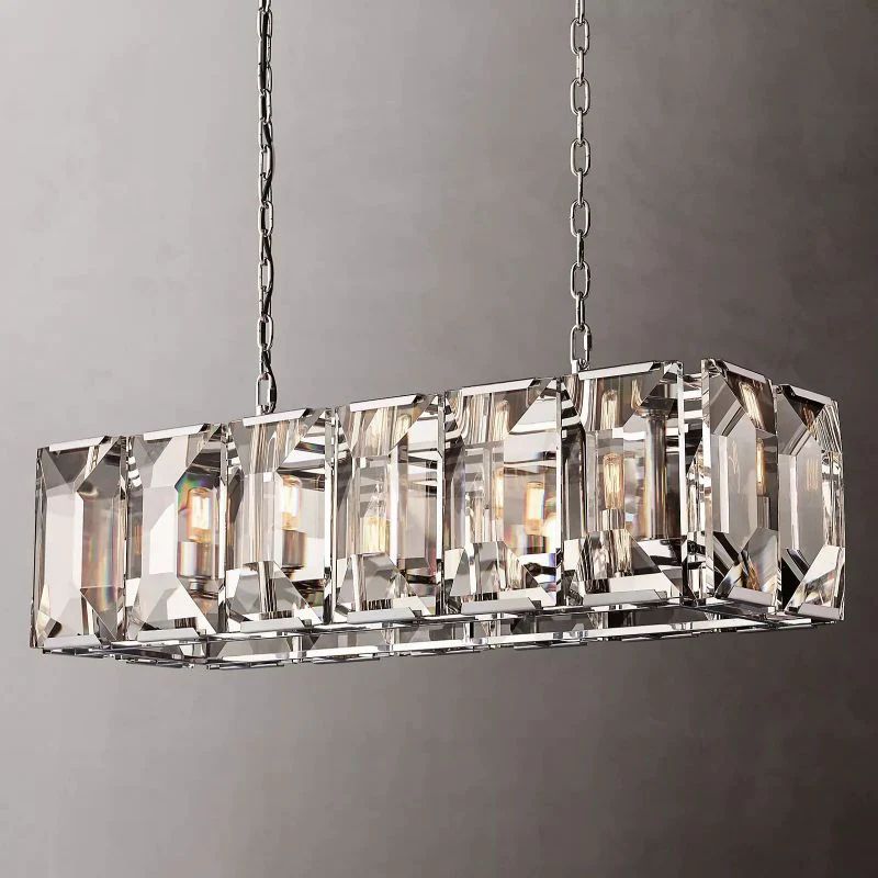 Paula Crystal Rectangular Dining Room Chandelier 42"