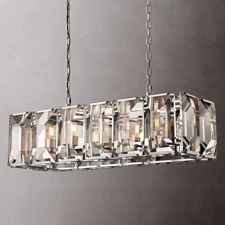 Paula Crystal Rectangular Dining Room Chandelier 42"