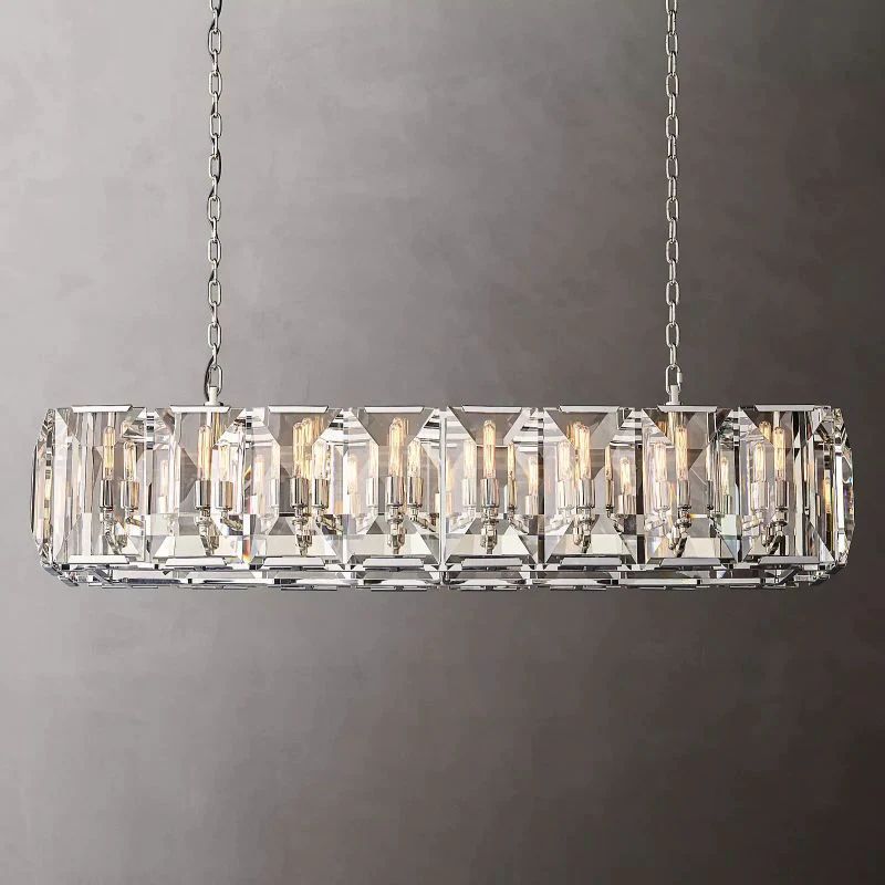 Paula Crystal Rectangular Dining Room Chandelier 54"