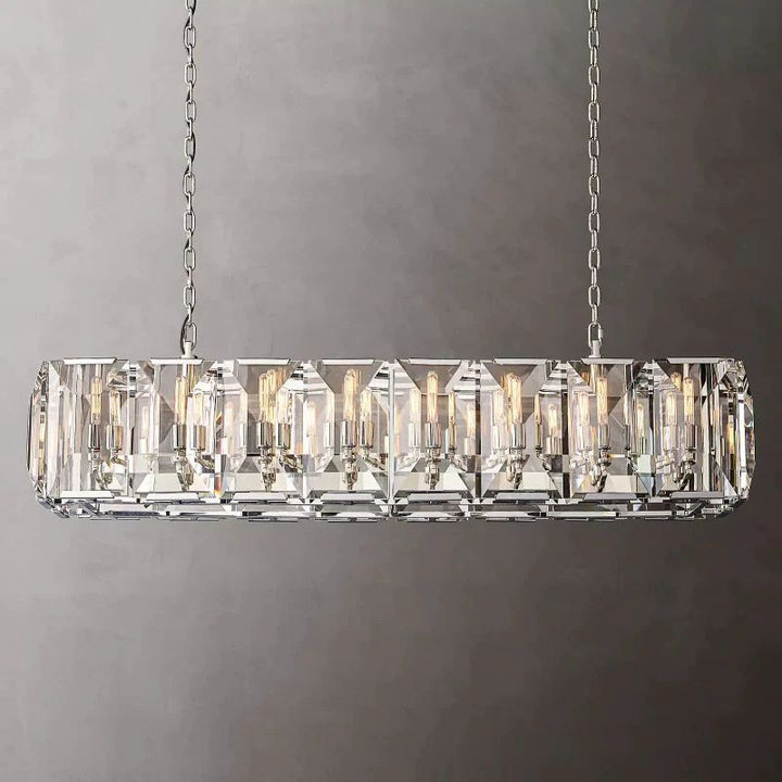 Paula Crystal Rectangular Dining Room Chandelier 54"