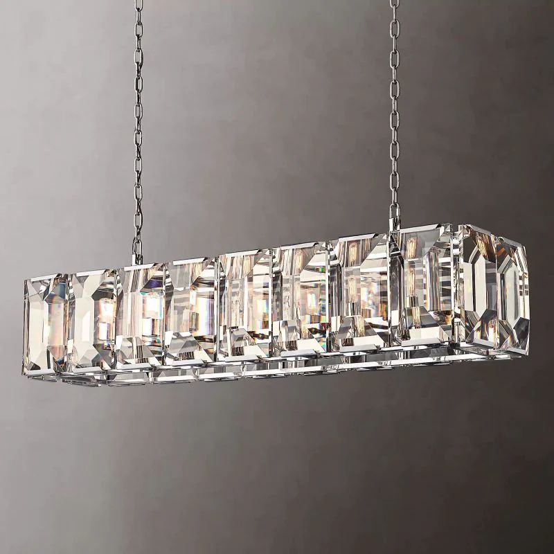 Paula Crystal Rectangular Dining Room Chandelier 54"