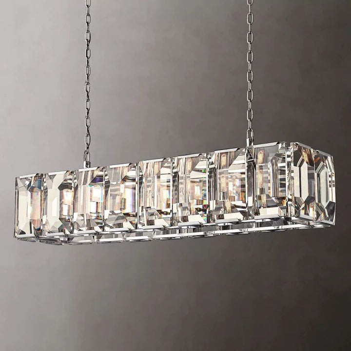 Paula Crystal Rectangular Dining Room Chandelier 54"