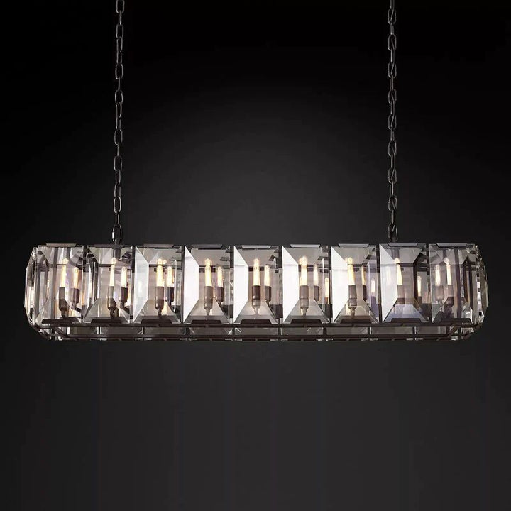 Paula Crystal Rectangular Dining Room Chandelier 62"