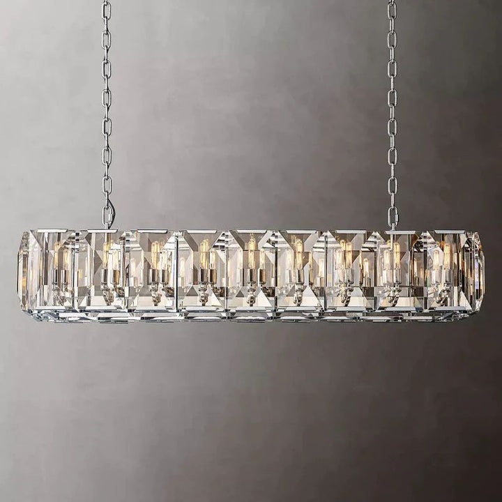 Paula Crystal Rectangular Dining Room Chandelier 62"