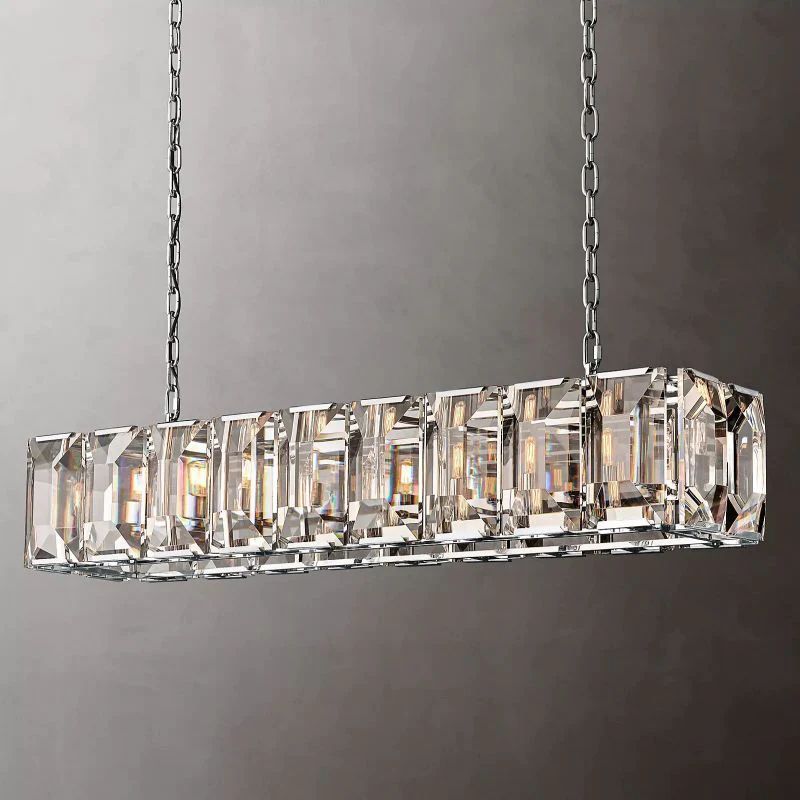 Paula Crystal Rectangular Dining Room Chandelier 62"