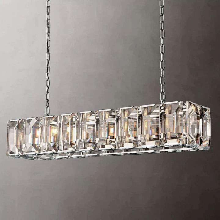 Paula Crystal Rectangular Dining Room Chandelier 62"