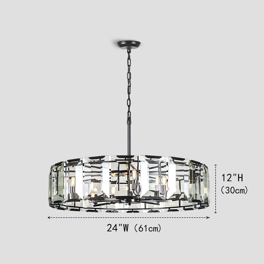 Paula Crystal Round Chandelier 24"