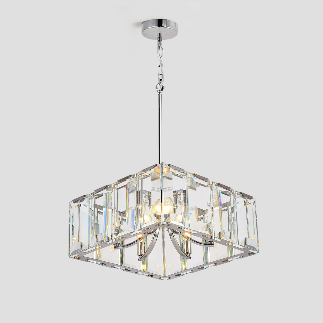 Paula Crystal Square Chandelier 24"