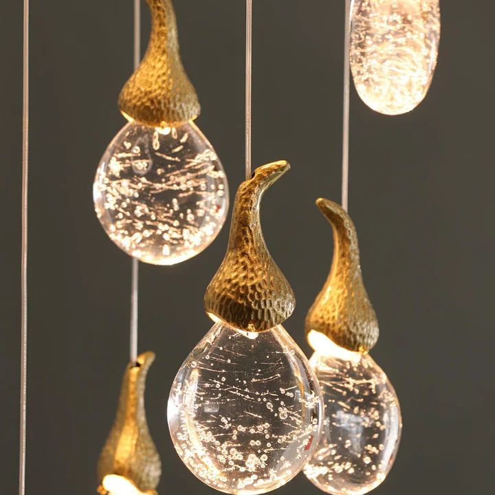 Peary multi-head brass chandelier