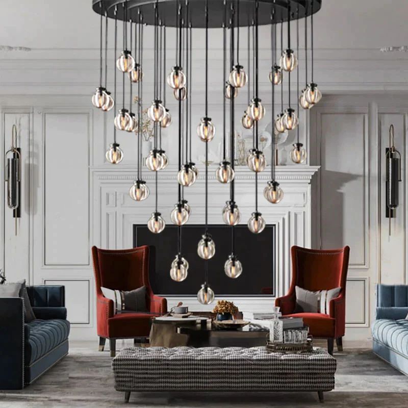 Popular Pearl Ball Round Chandelier 60"D