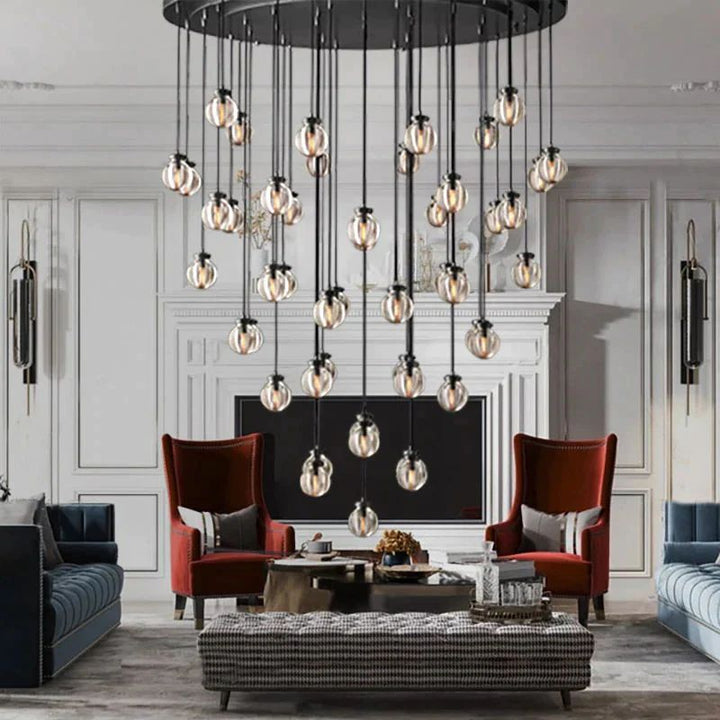 Popular Pearl Ball Round Chandelier 60"D