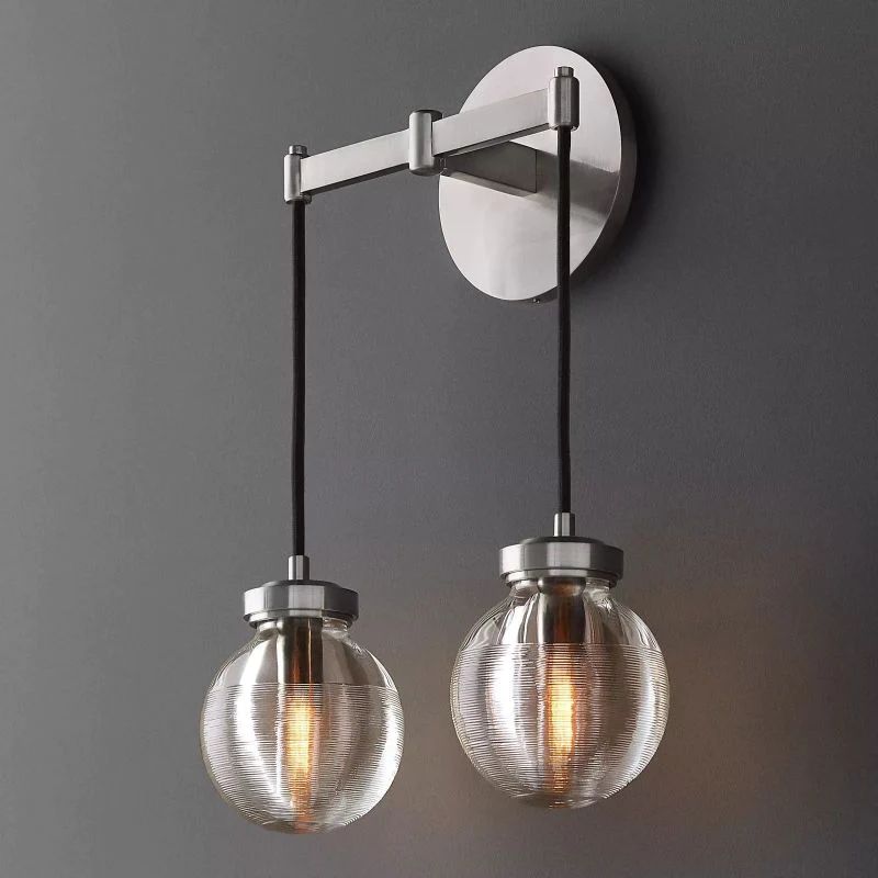 Popular Pearl Glass Double Ball Wall Sconce