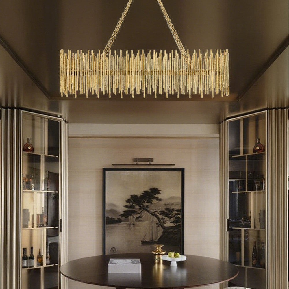 Althely 10 Lights Rectangle Pendant Chandelier