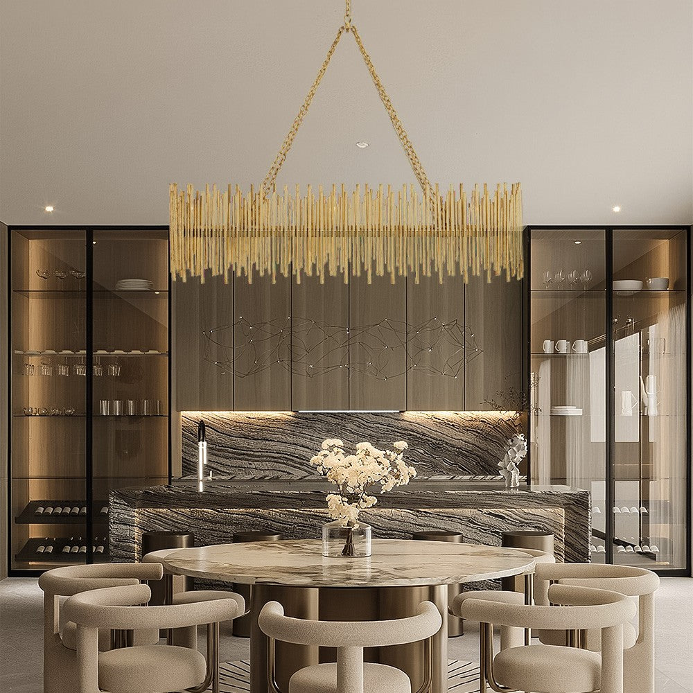 Althely 10 Lights Rectangle Pendant Chandelier