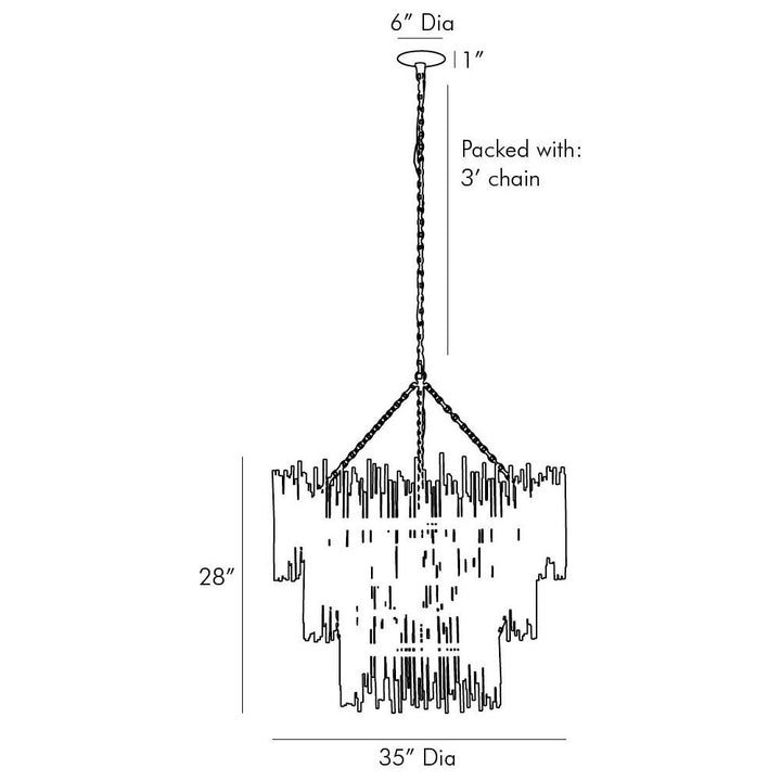 Althely 12 Lights  3- Tier Chandelier