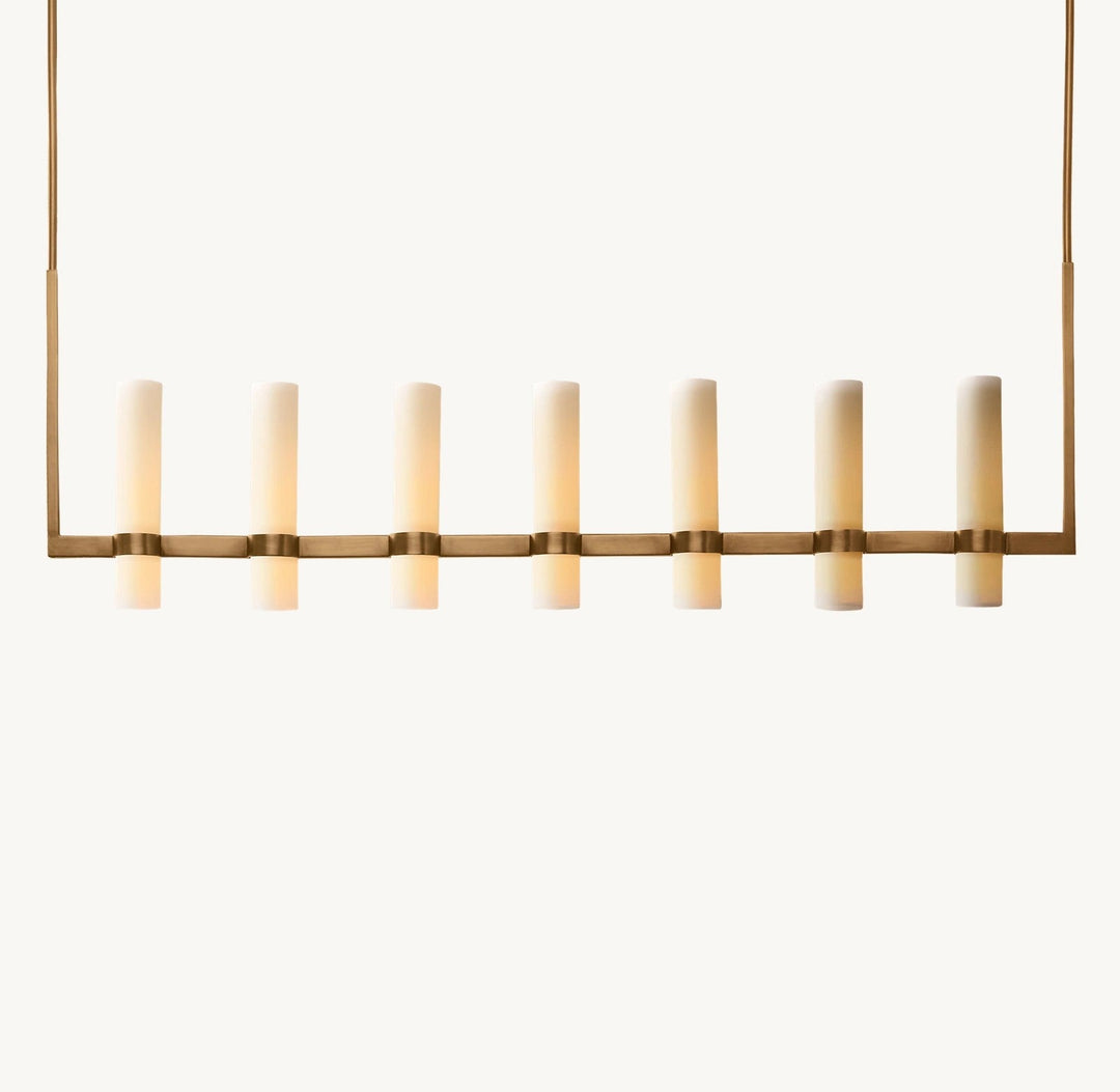 Ravello Linear Milk Glass Chandelier 59"