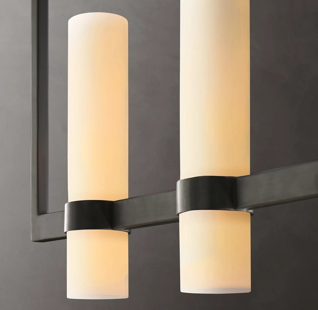 Ravello Linear Milk Glass Chandelier 59"