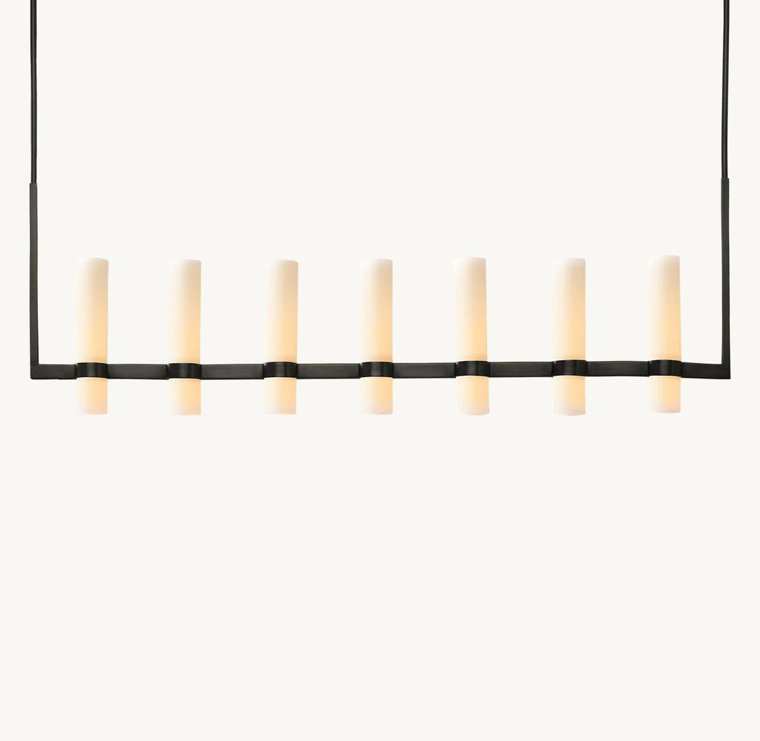 Ravello Linear Milk Glass Chandelier 59"