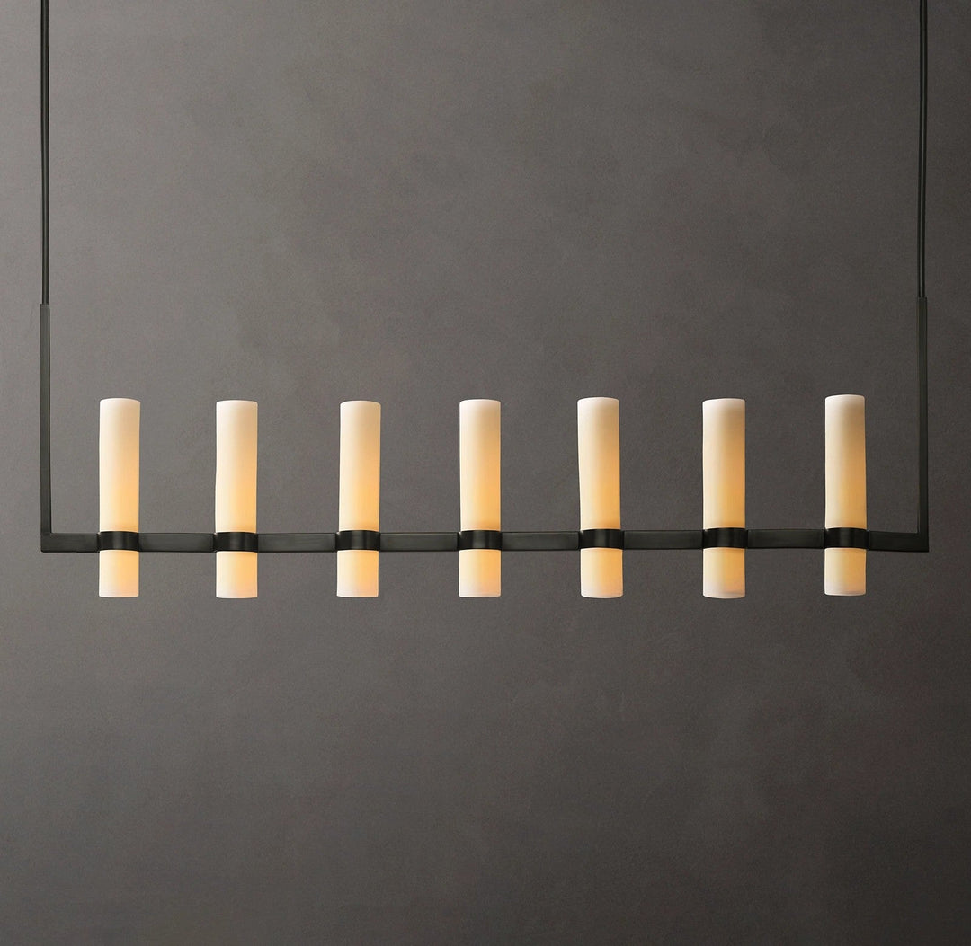 Ravello Linear Milk Glass Chandelier 59"