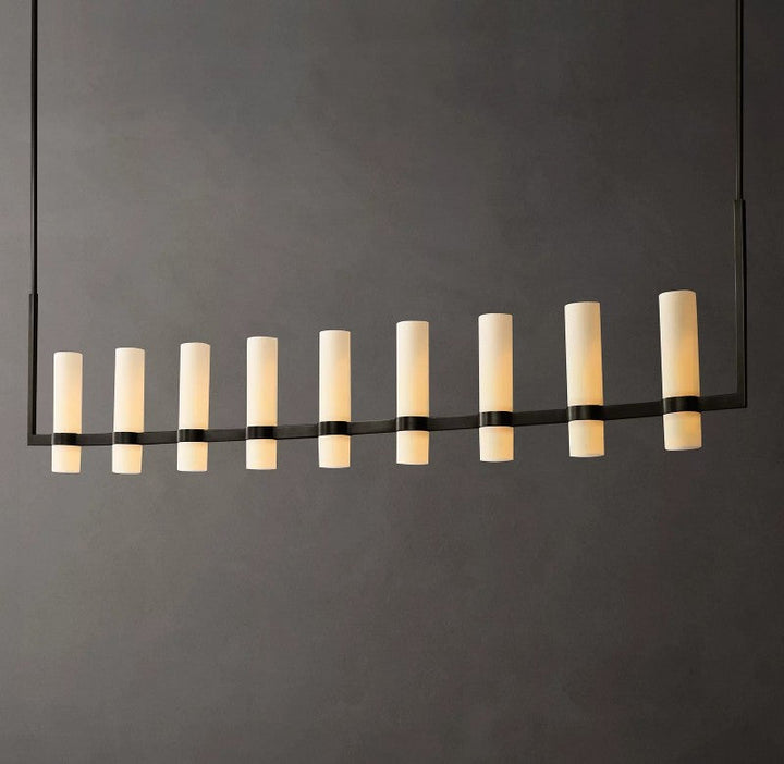 Ravello Linear Milk Glass Chandelier 71"