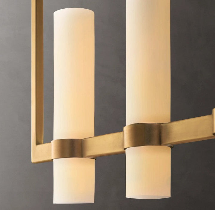 Ravello Linear Milk Glass Chandelier 71"