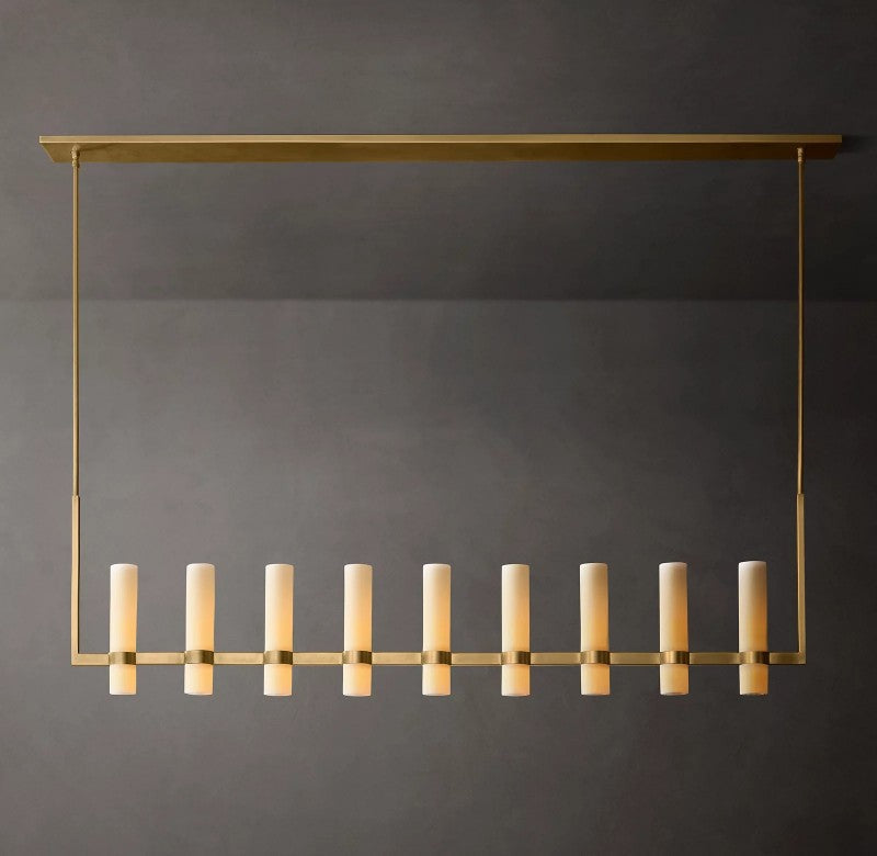 Ravello Linear Milk Glass Chandelier 71"