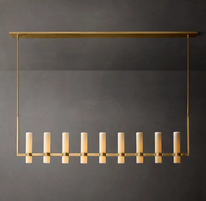 Ravello Linear Milk Glass Chandelier 71"