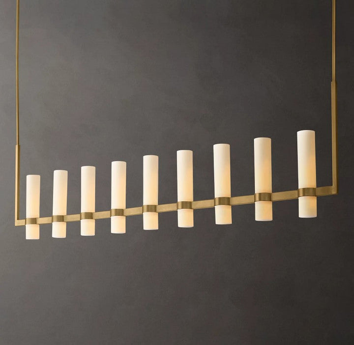 Ravello Linear Milk Glass Chandelier 71"