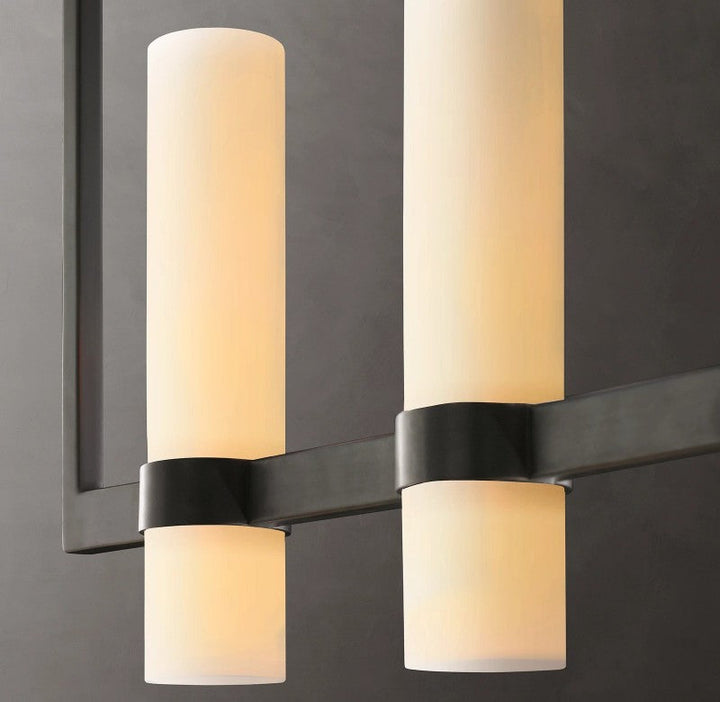 Ravello Linear Milk Glass Chandelier 71"