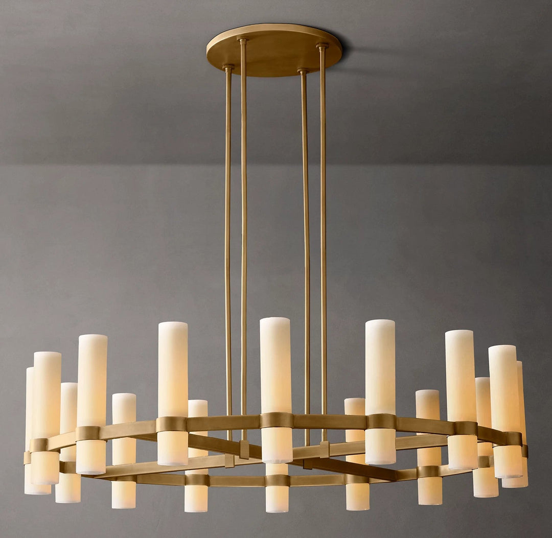 Ravello Round Milk Glass Chandelier 48"