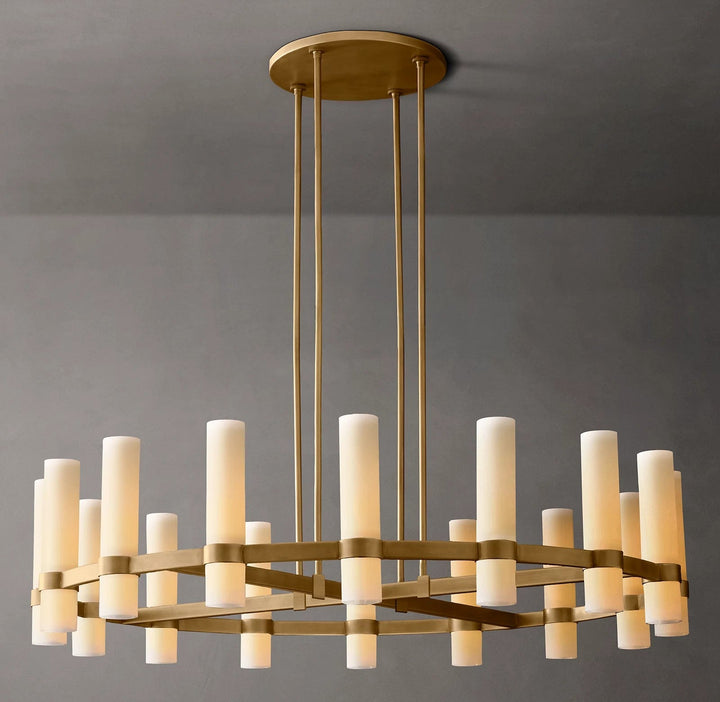 Ravello Round Milk Glass Chandelier 48"