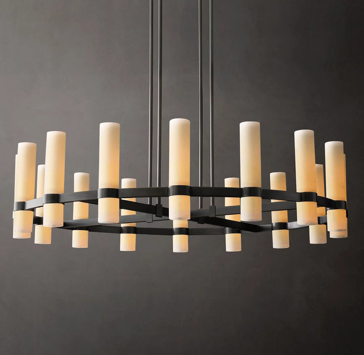 Ravello Round Milk Glass Chandelier 48"