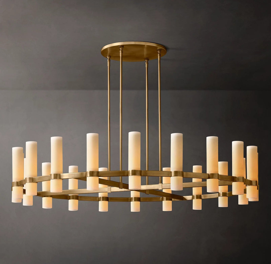 Ravello Round Milk Glass Chandelier 60"